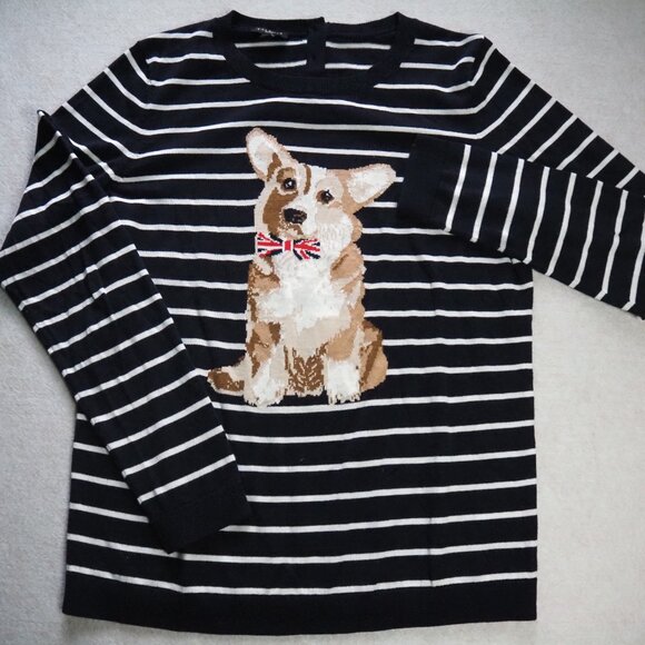Talbots Striped Corgi Knit Sweater – Size S, Chest 18″, Sleeve 23″, Length 22″ - Picture 2 of 8